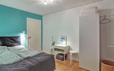 Ingert - 250M from the Sea: Interior Design, Bedroom, Furniture, Floor, Flooring, Ceiling, Bed, Room, Bed Sheet, Bedding