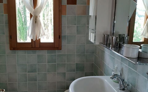 Casa Mulinello: Tap, Plumbing Fixture, Mirror, Property, Sink, Bathroom Sink, Bathroom, Wood, Building, Window
