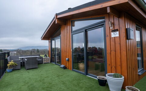Loch Leven Lodge 25 East: Property, Building, Furniture, Comfort, Azure, Interior Design, Window, Wood, Bed Frame, Pillow
