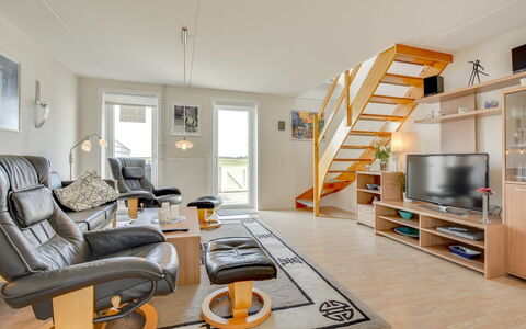 Helvig - 2.3Km from the Sea: Furniture, Interior Design, Flooring, Wood, Floor, Ceiling, Living Room, Room, Couch, Apartment
