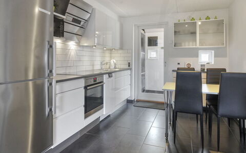 Alvild - 2.3Km from the Sea: Kitchen, Flooring, Kitchen Appliance, Interior Design, Furniture, Countertop, Floor, Major Appliance, Ceiling, Cabinetry