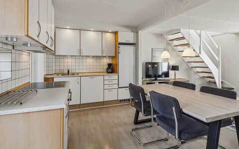 Nayana - 2.3Km from the Sea: Flooring, Interior Design, Furniture, Ceiling, Floor, Kitchen, Room, Apartment, Wood Flooring, Countertop