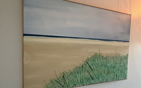 Adils - 2.5Km from the Sea: Blue, Coast, Sea, Ocean, Shore, Modern Art, Paint