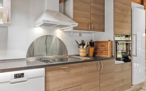 Patrizia - 1Km from the Sea: Kitchen, Furniture, Countertop, Kitchen Appliance, Cabinetry, Wood, Flooring, Interior Design, Major Appliance, Home Appliance