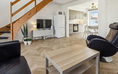 Mildred - 2.3Km from the Sea: Furniture, Flooring, Interior Design, Floor, Wood, Ceiling, Wood Flooring, Room, Couch, Living Room