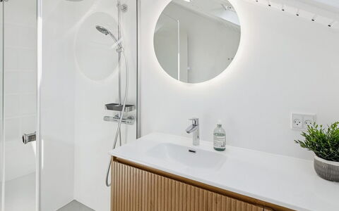 Alfwin - 3Km from the Sea: Plumbing Fixture, Interior Design, Bathroom, Bathroom Sink, Sink, Mirror, Flooring, Ceiling, Tap, Plumbing
