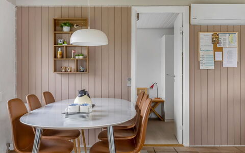 Amaja - 1.9Km from the Sea: Furniture, Interior Design, Flooring, Wood, Floor, Ceiling, Kitchen & Dining Room Table, Table, Dining Room, Lighting