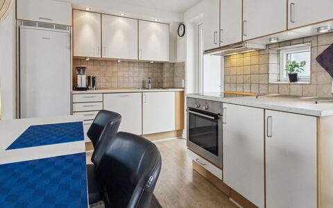 Femja - 2.3Km from the Sea: Flooring, Kitchen, Kitchen Appliance, Interior Design, Floor, Major Appliance, Wood, Countertop, Ceiling, Furniture