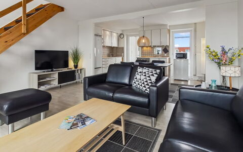 Femja - 2.3Km from the Sea: Flooring, Interior Design, Couch, Furniture, Floor, Ceiling, Room, Living Room, Wood Flooring, Apartment