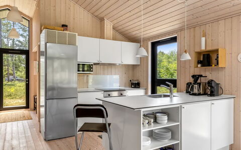 Turkka - 3.8Km from the Sea: Kitchen, Kitchen Appliance, Wood, Countertop, Interior Design, Flooring, Furniture, Floor, Ceiling, Kitchen & Dining Room Table