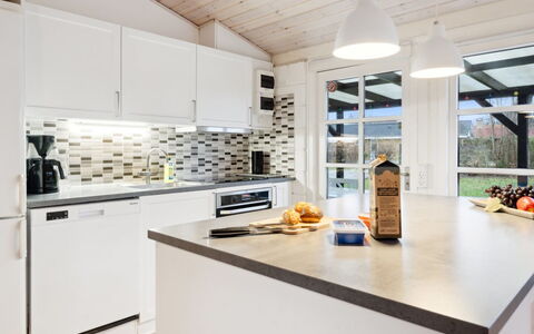 Mahalia - 300M from the Sea: Kitchen, Countertop, Interior Design, Flooring, Ceiling, Wood, Light Fixture, Furniture, Cabinetry, Kitchen Appliance