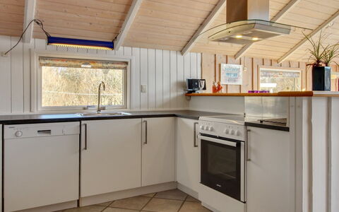Uma - 400M from the Sea: Kitchen, Flooring, Wood, Kitchen Appliance, Ceiling, Interior Design, Countertop, Floor, Major Appliance, Cabinetry