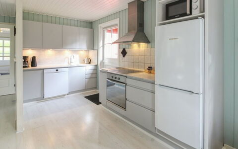 Epiphania - 900M from the Sea: Kitchen, Flooring, Kitchen Appliance, Wood, Countertop, Major Appliance, Interior Design, Cabinetry, Floor, Ceiling