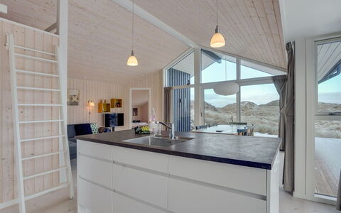 Marjorie - 400M from the Sea: Wood Flooring, Plank, Hardwood, Kitchen, Light Fixture