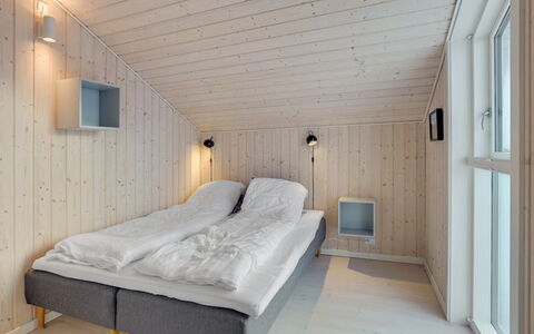 Marjorie - 400M from the Sea: Wood, Ceiling, Interior Design, Bedroom, Light Fixture, Plank, Hardwood, Bed, Bedding, Design