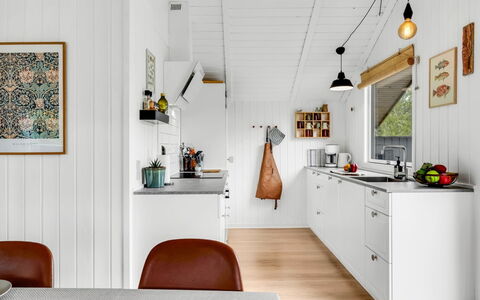 Ilsi - 1.5Km from the Sea: Kitchen, Flooring, Wood, Interior Design, Countertop, Light Fixture, Ceiling, Floor, Kitchen Appliance, Home