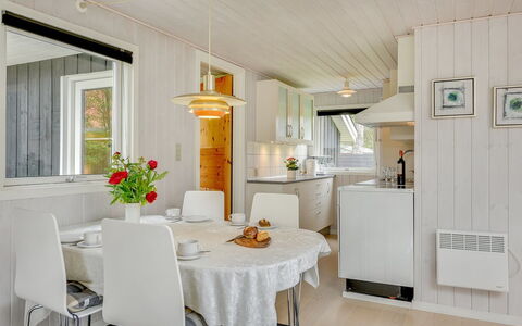 Hildegarde - 900M from the Sea: Interior Design, Flooring, Furniture, Wood, Ceiling, Kitchen, Light Fixture, Floor, Countertop, Room