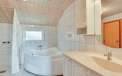 Hildegarde - 900M from the Sea: Plumbing Fixture, Flooring, Interior Design, Wood, Ceiling, Floor, Bathroom, Sink, Bathroom Sink, Bathtub