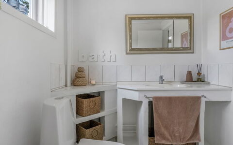 Agni - 800M from the Sea: Interior Design, Bathroom, Wall, Flooring, Plumbing Fixture, Floor, Bathroom Cabinet, Sink, Home, Ceiling