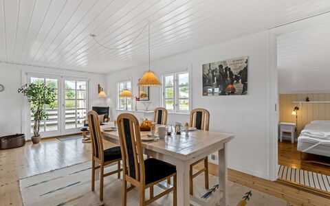Dortea - 600M from the Sea: Wood, Interior Design, Ceiling, Flooring, Floor, Furniture, Wood Flooring, Home, Light Fixture, Dining Room