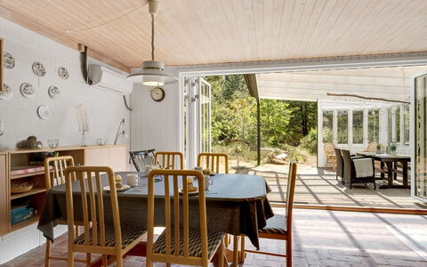Mirva - 800M to the Fjord: Furniture, Interior Design, Wood, Ceiling, Flooring, Floor, Kitchen & Dining Room Table, Chair, Light Fixture, Dining Room