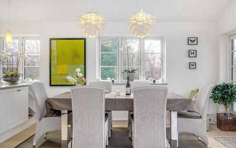 Amine - 700M from the Sea: Furniture, Interior Design, Chair, Chandelier, Light Fixture, Dining Room, Flooring, Wood, Ceiling, Kitchen & Dining Room Table