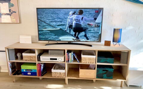 Marjukka - 10M from the Sea: Furniture, Shelving, Wood, Shelf, Interior Design, Flooring, Floor, Living Room, Bookcase, Room