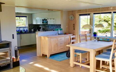 Gudrid - 500M from the Sea: Furniture, Flooring, Interior Design, Wood, Floor, Kitchen, Chair, Room, Table, Countertop