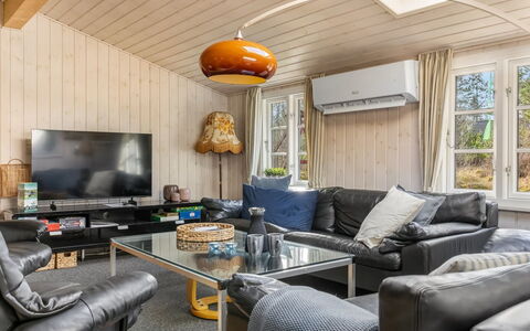 Granke - 3.8Km from the Sea: Interior Design, Furniture, Couch, Wood, Ceiling, Living Room, Flooring, Room, Floor, Lighting