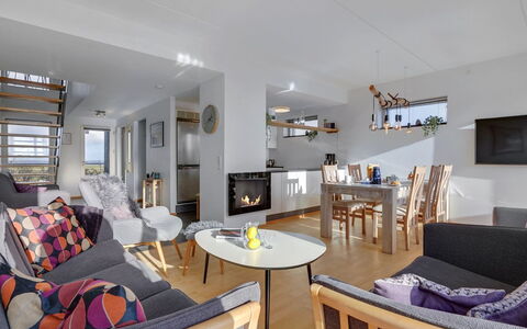 Pirkko - 100M from the Sea: Furniture, Interior Design, Flooring, Floor, Couch, Room, Wood, Living Room, Ceiling, Chair