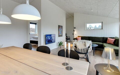 Jirina - 750M from the Sea: Ceiling, Flooring, Interior Design, Light Fixture, Floor, Furniture, Home, Kitchen & Dining Room Table, Chair, Living Room