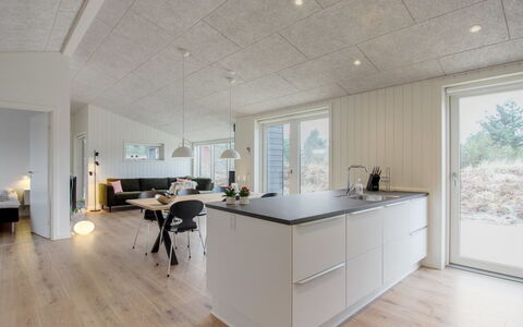 Jirina - 750M from the Sea: Ceiling, Flooring, Interior Design, Floor, Light Fixture, Wood Flooring, Hardwood, Kitchen, Countertop