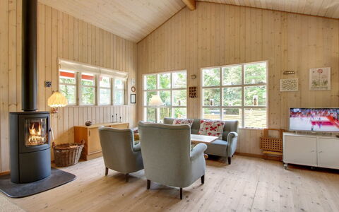 Svenja - 600M from the Sea: Wood, Flooring, Floor, Interior Design, Ceiling, Home, Living Room, Room, Cottage, Wood Flooring