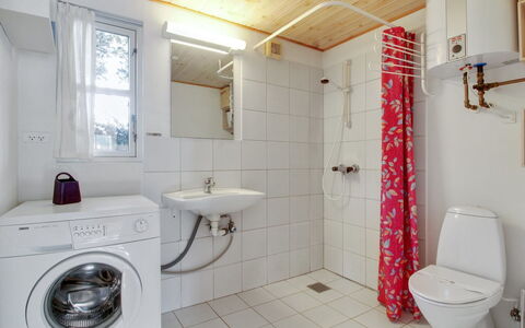 Svenja - 600M from the Sea: Flooring, Floor, Interior Design, Plumbing Fixture, Ceiling, Sink, Room, Plumbing, Tap, Bathroom