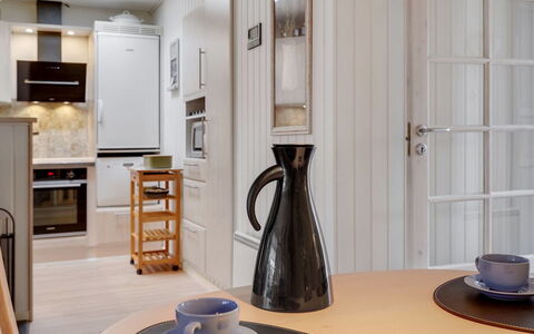 Sighmar - 900M from the Sea: Furniture, Flooring, Interior Design, Wood, Floor, Cabinetry, Ceiling, Kitchen Appliance, Kitchen, Countertop