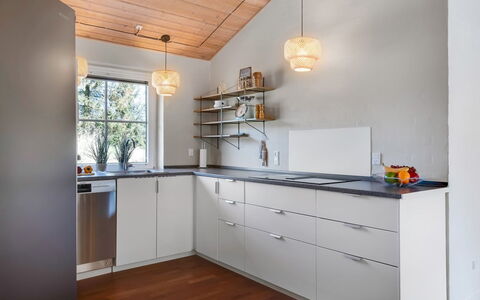Ingmund - 2Km from the Sea: Interior Design, Flooring, Countertop, Wood, Ceiling, Cabinetry, Kitchen, Furniture, Floor, Light Fixture