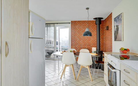 Dværg - 350M from the Sea: Wall, Interior Design, Flooring, Furniture, Ceiling, Chair, Room, Apartment, Kitchen, Brick