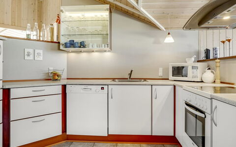 Horsten - 350M from the Sea: Kitchen, Interior Design, Flooring, Wood, Kitchen Appliance, Countertop, Ceiling, Major Appliance, Cabinetry, Light Fixture