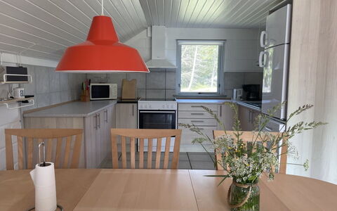 Felicia - 800M from the Sea: Furniture, Flooring, Interior Design, Floor, Wood, Ceiling, Kitchen, Countertop, Light Fixture, Chair