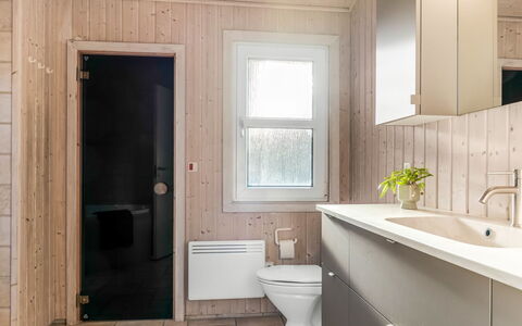Ludviga - 400M from the Sea: Flooring, Wall, Floor, Plumbing Fixture, Wood, Interior Design, Sink, Bathroom, Ceiling, Bathroom Sink
