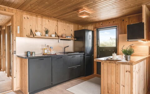 Hunved - 500M from the Sea: Kitchen, Wood, Kitchen Appliance, Countertop, Furniture, Flooring, Interior Design, Cabinetry, Major Appliance, Wood Stain