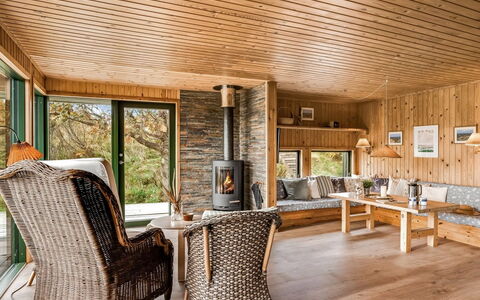 Hunved - 500M from the Sea: Furniture, Interior Design, Wood, Ceiling, Flooring, Floor, Room, Wood Flooring, Living Room, Hardwood
