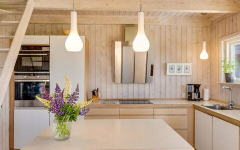 Ger - 200M from the Sea: Interior Design, Kitchen, Flooring, Countertop, Light Fixture, Furniture, Wood, Floor, Wood Flooring, Ceiling