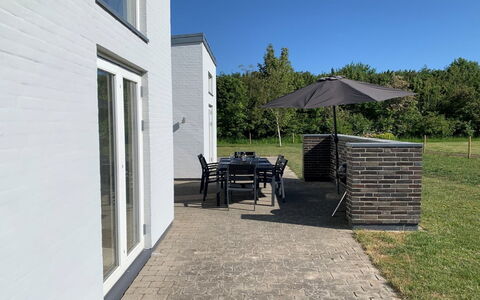 Hvenild - 800M from the Sea: Roof, House, Home, Cottage, Siding, Estate, Driveway, Garden Buildings, Yard, Shed