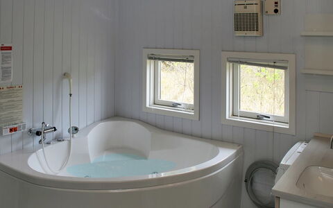 Aasa - 200M from the Sea: Plumbing Fixture, Bathtub, Bathroom, Flooring, Interior Design, Floor, Ceiling, Plumbing, Tap, Room