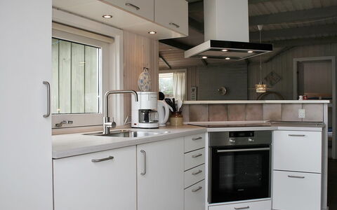 Aasa - 200M from the Sea: Kitchen, Kitchen Appliance, Countertop, Cabinetry, Interior Design, Wood, Flooring, Major Appliance, Home Appliance, Light Fixture