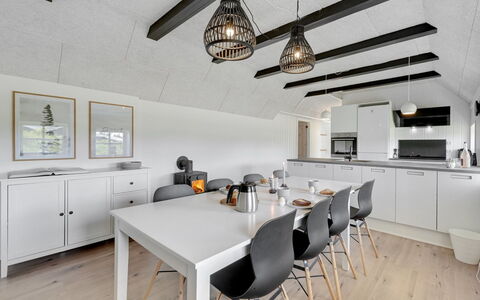Giesela - 975M from the Sea: Interior Design, Ceiling, Wood, Furniture, Light Fixture, Flooring, Kitchen & Dining Room Table, Lighting, Kitchen, Table