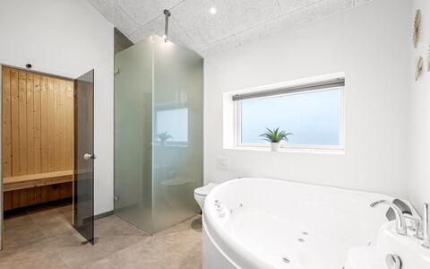 Tola - 450M from the Sea: Plumbing Fixture, Bathroom, Flooring, Interior Design, Ceiling, Floor, Bathtub, Lighting, Plumbing, Tap