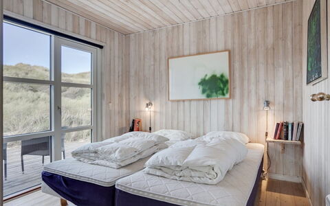 Maren - 150M from the Sea: Bedroom, Bed, Bed Sheet, Wood, Bedding, Furniture, Interior Design, Floor, Linens, Bed Frame