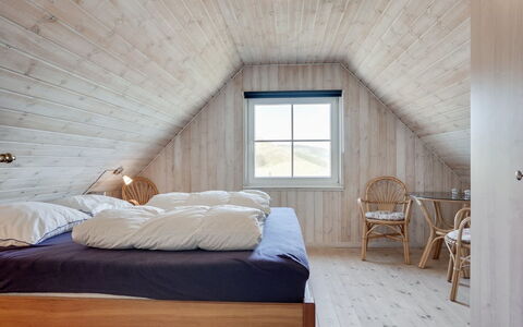 Maren - 150M from the Sea: Bedroom, Flooring, Wood, Bed, Floor, Ceiling, Interior Design, Wood Flooring, Bed Sheet, Furniture